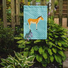 Load image into Gallery viewer, Turkmenian Kulan Donkey Blue Check Garden Flag - Outdoor Decorative Yard Flag BB8028GF