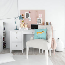 Load image into Gallery viewer, Turkmenian Kulan Donkey Blue Check Throw Pillow - 14x14 Decorative Pillow – Art for Your Home &amp; Patio BB8028PW1414