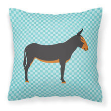 Load image into Gallery viewer, Catalan Donkey Blue Check Fabric Decorative Pillow BB8029PW1818