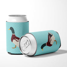 Load image into Gallery viewer, Rouen Duck Blue Check Can or Bottle Hugger BB8030CC