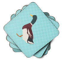 Load image into Gallery viewer, Rouen Duck Blue Check Foam Coaster  BB8030FC
