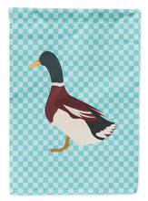 Load image into Gallery viewer, Rouen Duck Blue Check Garden Flag - Outdoor Decorative Yard Flag