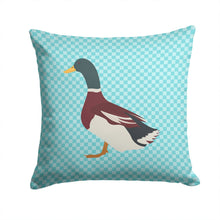 Load image into Gallery viewer, Rouen Duck Blue Check Throw Pillow - 14x14 Decorative Pillow – Art for Your Home &amp; Patio BB8030PW1414