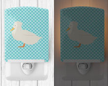 Load image into Gallery viewer, Crested Duck Blue Check Ceramic Night Light BB8031CNL