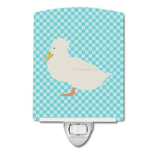 Load image into Gallery viewer, Crested Duck Blue Check Ceramic Night Light BB8031CNL