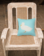 Load image into Gallery viewer, Crested Duck Blue Check Fabric Decorative Pillow BB8031PW1818
