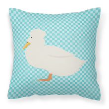 Load image into Gallery viewer, Crested Duck Blue Check Fabric Decorative Pillow BB8031PW1818