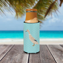 Load image into Gallery viewer, West Harlequin Duck Blue Check   Hugger for slim cans