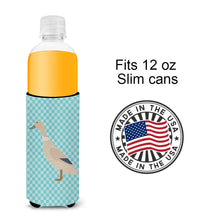 Load image into Gallery viewer, West Harlequin Duck Blue Check   Hugger for slim cans