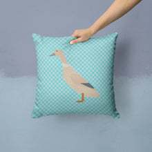 Load image into Gallery viewer, West Harlequin Duck Blue Check Throw Pillow - 14x14 Decorative Pillow – Art for Your Home &amp; Patio BB8032PW1414
