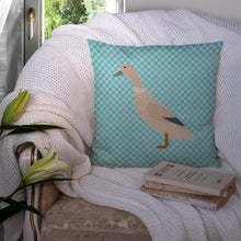 Load image into Gallery viewer, West Harlequin Duck Blue Check Throw Pillow - 14x14 Decorative Pillow – Art for Your Home &amp; Patio BB8032PW1414