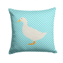Load image into Gallery viewer, American Pekin Duck Blue Check Throw Pillow - 14x14 Decorative Pillow – Art for Your Home &amp; Patio BB8034PW1414
