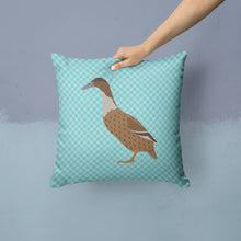 Load image into Gallery viewer, Dutch Hook Bill Duck Blue Check Throw Pillow - 14x14 Decorative Pillow – Art for Your Home &amp; Patio BB8035PW1414