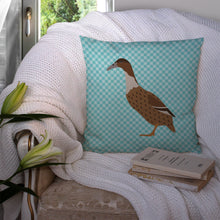 Load image into Gallery viewer, Dutch Hook Bill Duck Blue Check Throw Pillow - 14x14 Decorative Pillow – Art for Your Home &amp; Patio BB8035PW1414