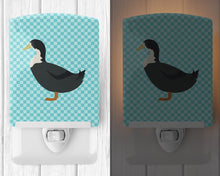Load image into Gallery viewer, Blue Swedish Duck Blue Check Ceramic Night Light BB8036CNL