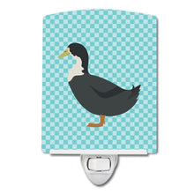 Load image into Gallery viewer, Blue Swedish Duck Blue Check Ceramic Night Light BB8036CNL