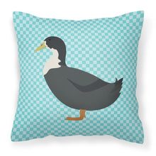Load image into Gallery viewer, Blue Swedish Duck Blue Check Fabric Decorative Pillow BB8036PW1818