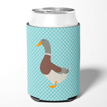 Load image into Gallery viewer, Saxony Sachsenente Duck Blue Check Can or Bottle Hugger BB8037CC