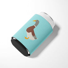 Load image into Gallery viewer, Saxony Sachsenente Duck Blue Check Can or Bottle Hugger BB8037CC