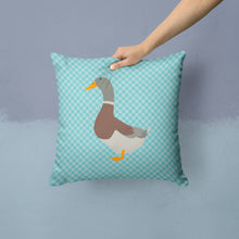 Load image into Gallery viewer, Saxony Sachsenente Duck Blue Check Throw Pillow - 14x14 Decorative Pillow – Art for Your Home &amp; Patio BB8037PW1414