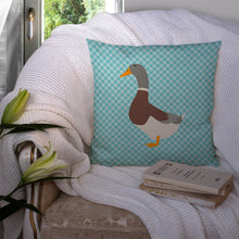 Load image into Gallery viewer, Saxony Sachsenente Duck Blue Check Throw Pillow - 14x14 Decorative Pillow – Art for Your Home &amp; Patio BB8037PW1414