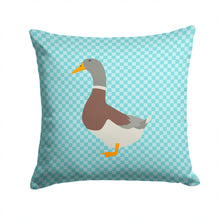 Load image into Gallery viewer, Saxony Sachsenente Duck Blue Check Throw Pillow - 14x14 Decorative Pillow – Art for Your Home &amp; Patio BB8037PW1414