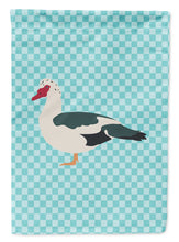 Load image into Gallery viewer, Muscovy Duck Blue Check Flag Canvas House Size BB8038CHF