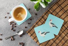 Load image into Gallery viewer, Muscovy Duck Blue Check Foam Coaster  BB8038FC