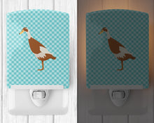 Load image into Gallery viewer, Indian Runner Duck Blue Check Ceramic Night Light BB8039CNL
