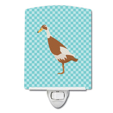 Load image into Gallery viewer, Indian Runner Duck Blue Check Ceramic Night Light BB8039CNL