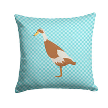 Load image into Gallery viewer, Indian Runner Duck Blue Check Throw Pillow - 14x14 Decorative Pillow – Art for Your Home &amp; Patio BB8039PW1414