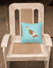 Load image into Gallery viewer, Indian Runner Duck Blue Check Fabric Decorative Pillow BB8039PW1818