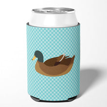 Load image into Gallery viewer, Khaki Campbell Duck Blue Check Can or Bottle Hugger BB8040CC