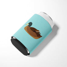 Load image into Gallery viewer, Khaki Campbell Duck Blue Check Can or Bottle Hugger BB8040CC