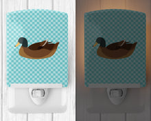 Load image into Gallery viewer, Khaki Campbell Duck Blue Check Ceramic Night Light BB8040CNL