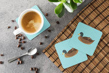 Load image into Gallery viewer, Khaki Campbell Duck Blue Check Foam Coaster  BB8040FC