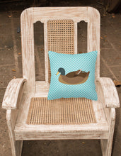 Load image into Gallery viewer, Khaki Campbell Duck Blue Check Fabric Decorative Pillow BB8040PW1818