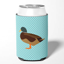 Load image into Gallery viewer, Silver Bantam Duck Blue Check Can or Bottle Hugger BB8041CC