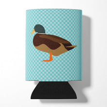 Load image into Gallery viewer, Silver Bantam Duck Blue Check Can or Bottle Hugger BB8041CC