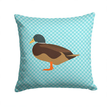 Load image into Gallery viewer, Silver Bantam Duck Blue Check Throw Pillow - 14x14 Decorative Pillow – Art for Your Home &amp; Patio BB8041PW1414