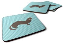 Load image into Gallery viewer, Russian or European Mink Blue Check Foam Coaster  BB8042FC