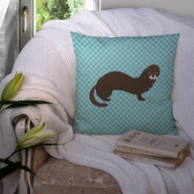 Load image into Gallery viewer, Russian or European Mink Blue Check Throw Pillow - 14x14 Decorative Pillow – Art for Your Home &amp; Patio BB8042PW1414