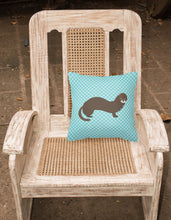 Load image into Gallery viewer, Russian or European Mink Blue Check Fabric Decorative Pillow BB8042PW1818