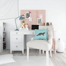 Load image into Gallery viewer, Sable Marten Blue Check Throw Pillow - 14x14 Decorative Pillow – Art for Your Home &amp; Patio BB8043PW1414