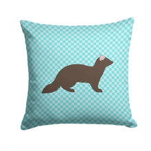 Load image into Gallery viewer, Sable Marten Blue Check Throw Pillow - 14x14 Decorative Pillow – Art for Your Home &amp; Patio BB8043PW1414