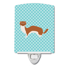 Load image into Gallery viewer, Weasel Blue Check Ceramic Night Light BB8044CNL