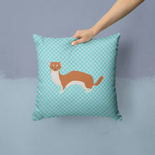 Load image into Gallery viewer, Weasel Blue Check Throw Pillow - 14x14 Decorative Pillow – Art for Your Home &amp; Patio BB8044PW1414