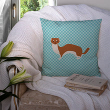Load image into Gallery viewer, Weasel Blue Check Throw Pillow - 14x14 Decorative Pillow – Art for Your Home &amp; Patio BB8044PW1414