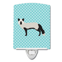 Load image into Gallery viewer, Silver Fox Blue Check Ceramic Night Light BB8045CNL