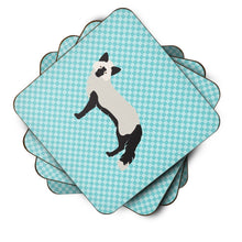 Load image into Gallery viewer, Silver Fox Blue Check Foam Coaster  BB8045FC